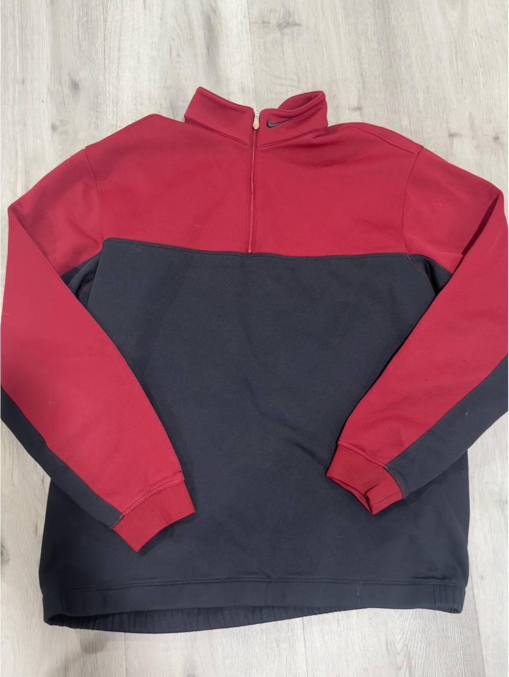 Nike Men Golf Therma-Fit Half Zip Pullover Red Black Large